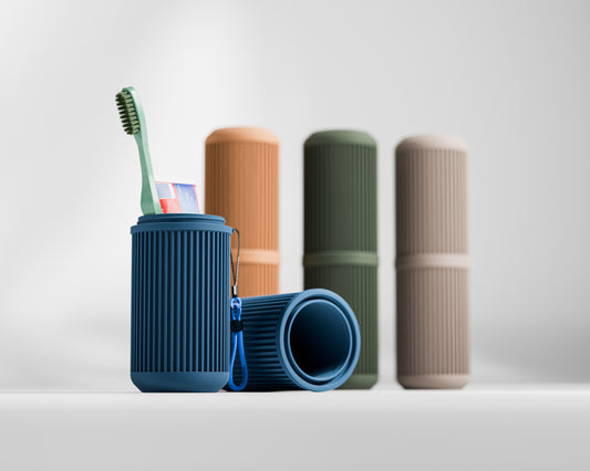 Ribbed Travel Toothbrush Holder | Compact Protective Case | 3D Printed
