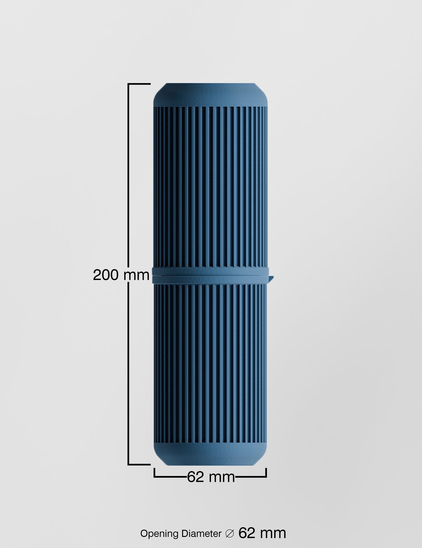 Ribbed Travel Toothbrush Holder | Compact Protective Case | 3D Printed