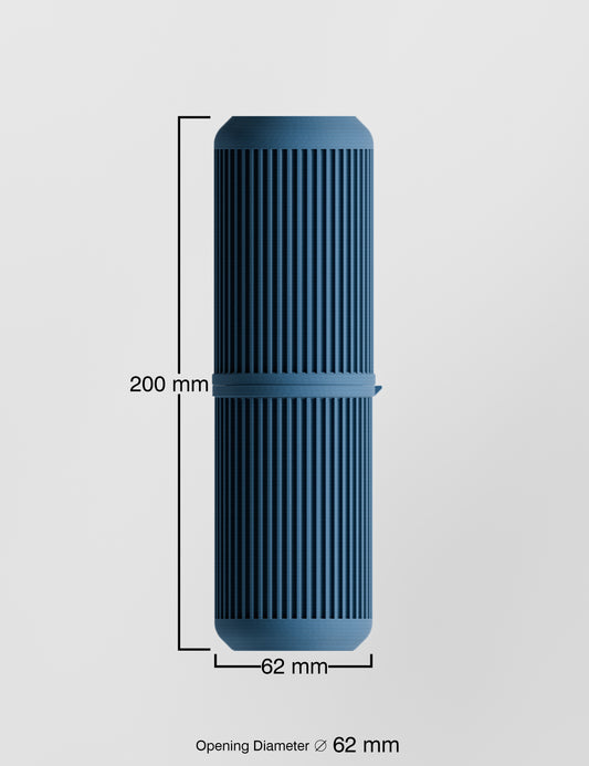Ribbed Travel Toothbrush Holder | Compact Protective Case | 3D Printed