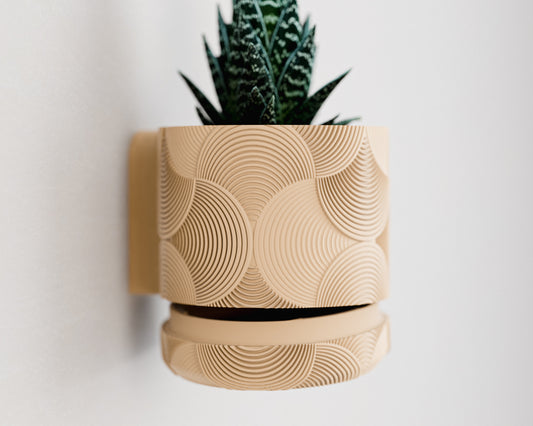 Boho Wall Mounted Planter Pot with Hidden Drip Tay